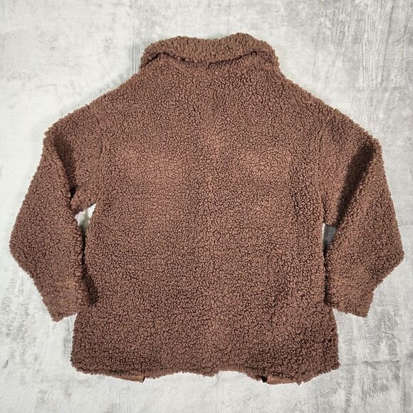 Steve Madden Shirt Jacket Women's Small Shaved Chocolate Brown Cozy W/ Pockets - Picture 2 of 7